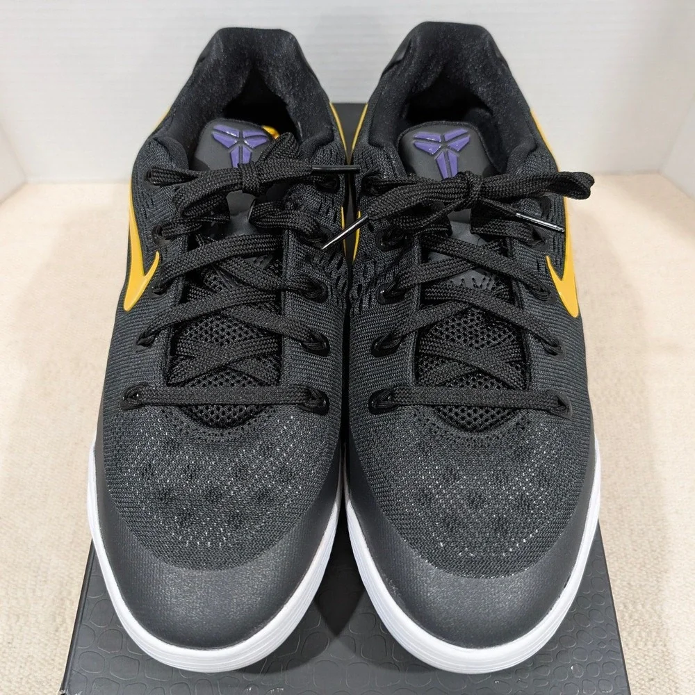 Nike Kobe IX Low EM GS Black University Gold White 6.5Y Women's 8 Sneakers NIB